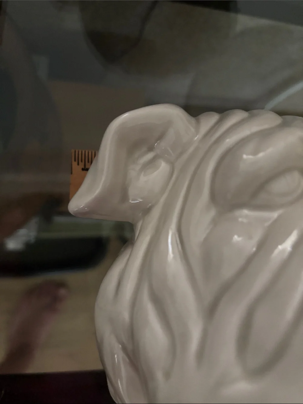 Pair of 1976 Fitz and Floyd White Ceramic Bulldog Head Bookends